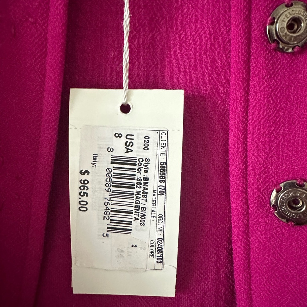 NWT ARMANI COLLEZIONE DRESS W JACKET size 8, Magenta - Picture 6 of 16